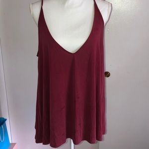 Raspberry colored silence and noise tank tunic